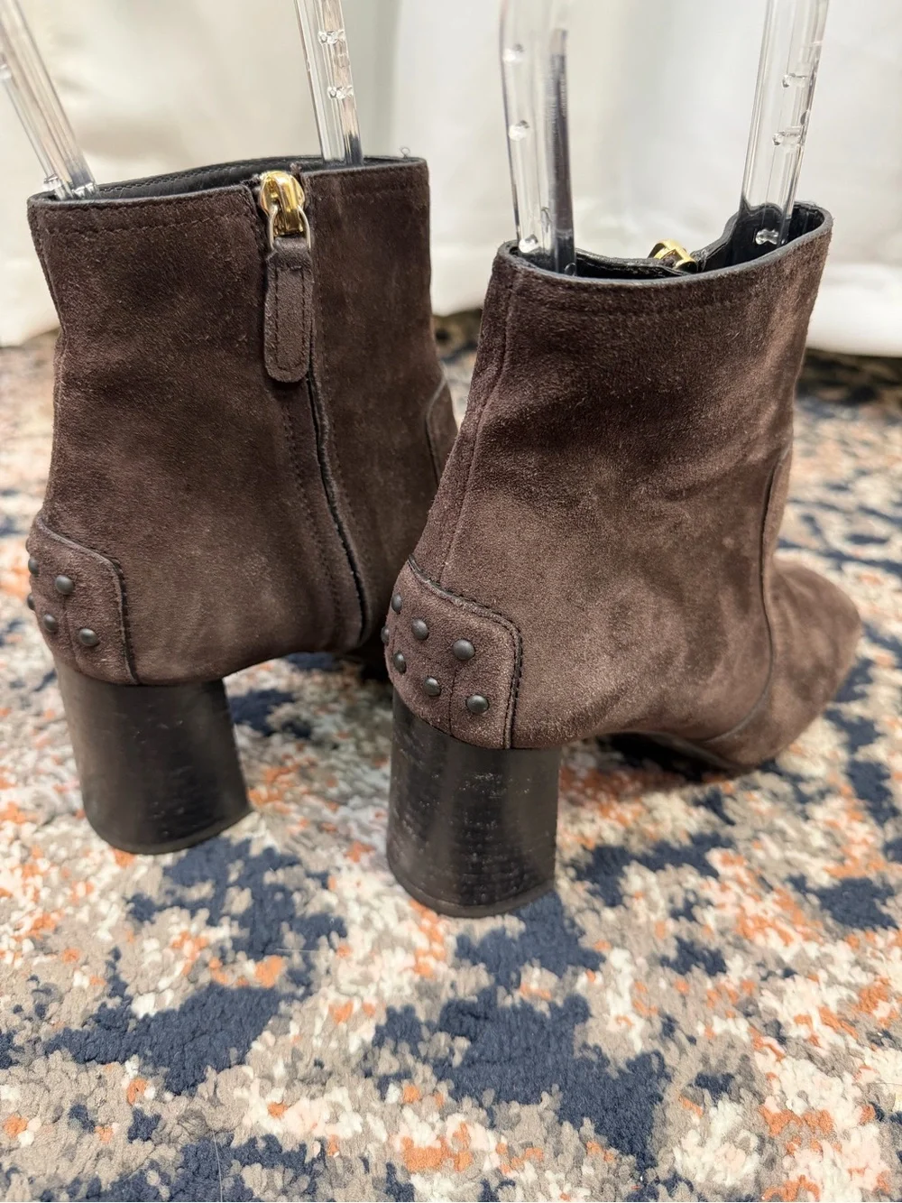 Tod’s Chocolate Brown Suede Wood Heel Chelsea Boots Size 6